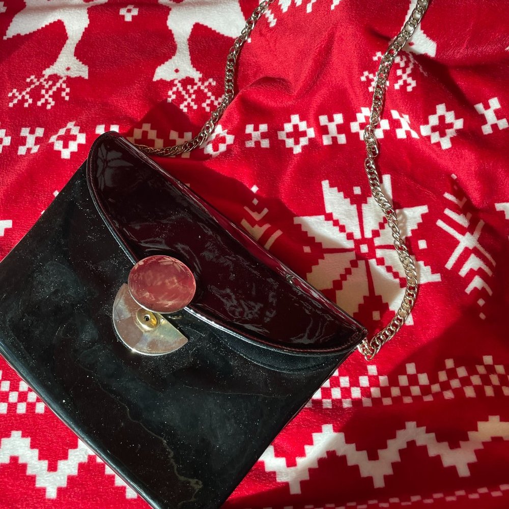 Vintage Miss Lewis Patent Leather Shoulder Bag